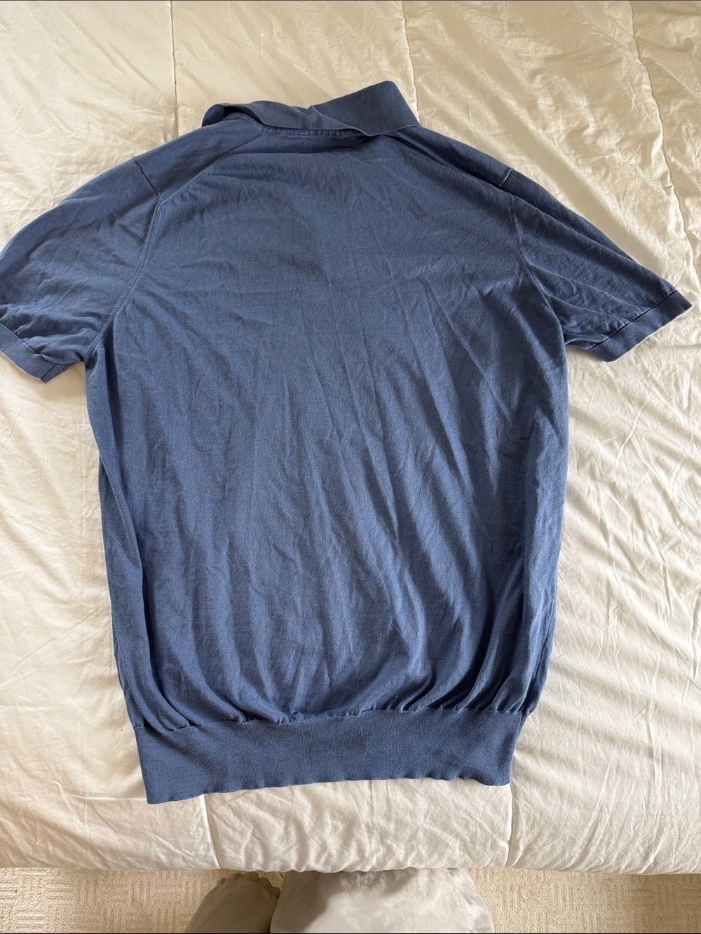 Brunello Cucinelli Men's Dusty Blue Polo Shirt - Picture 3 of 3